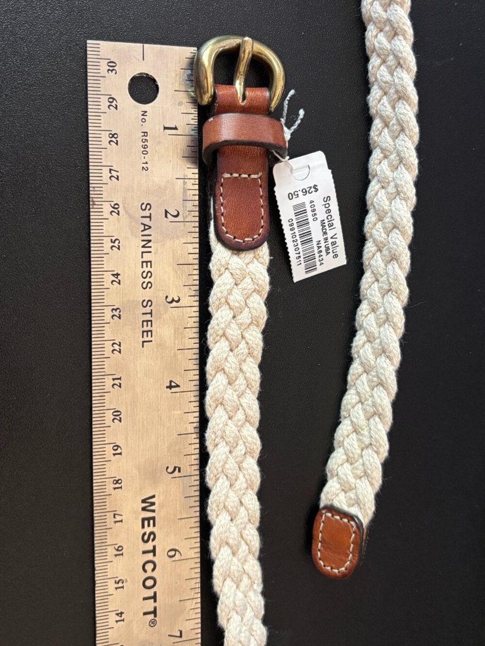 J. Crew Braided Cotton Belt - Womens M/L - Picture 3 of 3